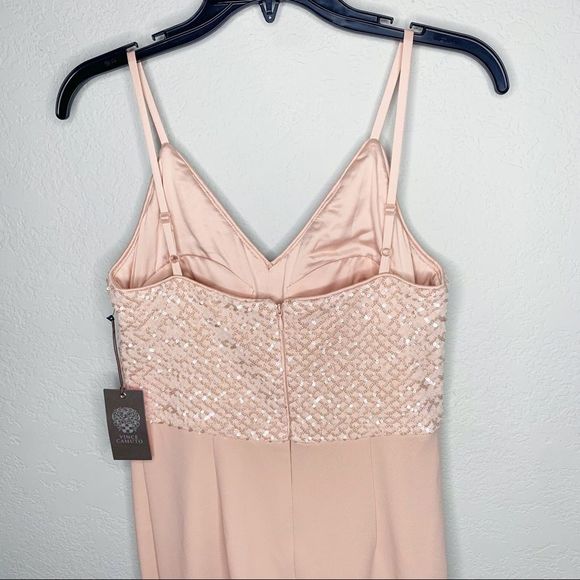 Vince Camuto Womens Pink Spaghetti Strap Full-Length Fit + Flare Evening gown - Picture 9 of 11